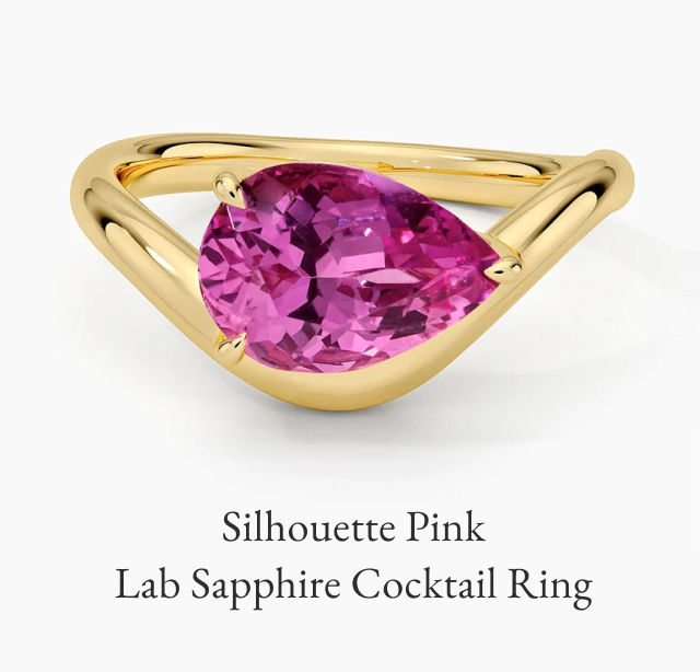 Silhouette Pink Lab Sapphire Cocktail Ring