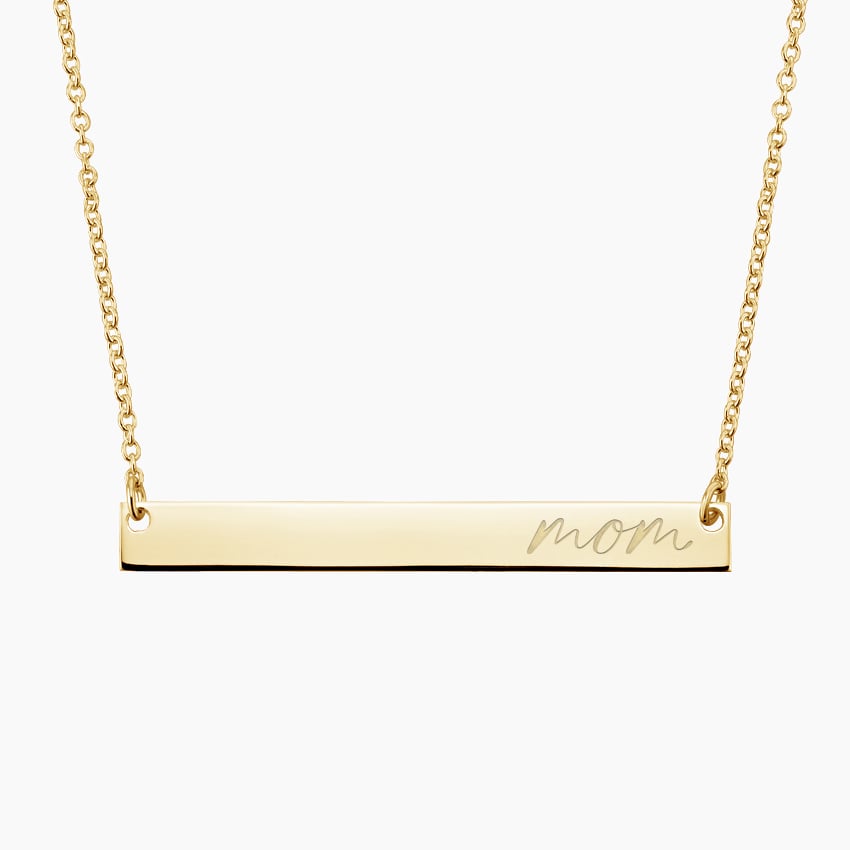 Engravable Mom Horizontal Bar Pendant