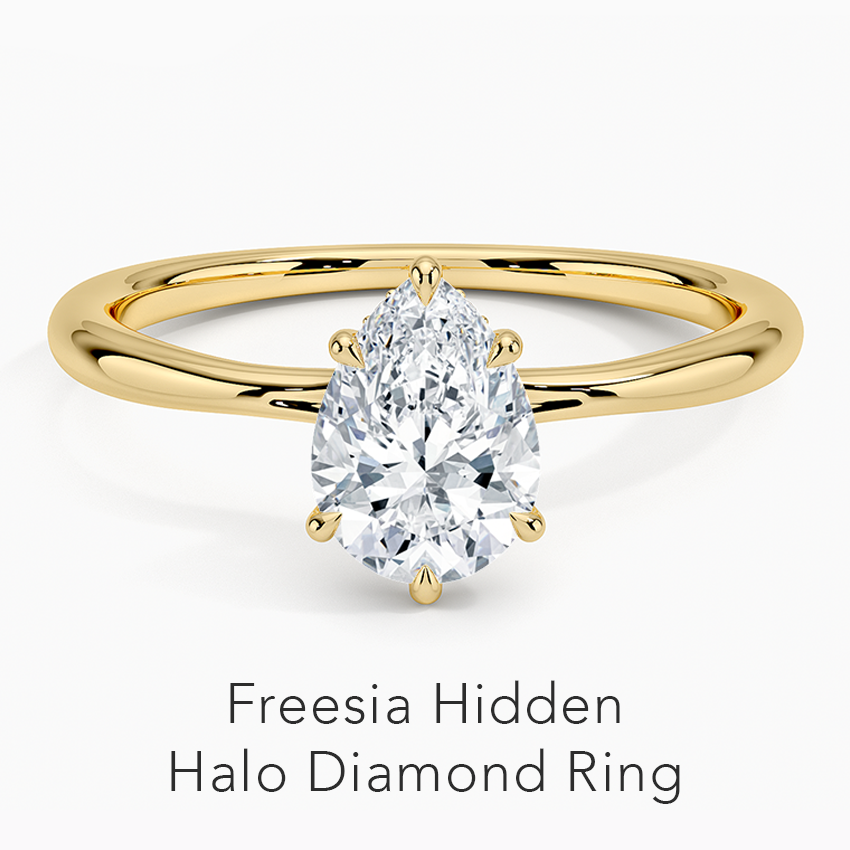 Freesia Hidden Halo Diamond Engagement Ring