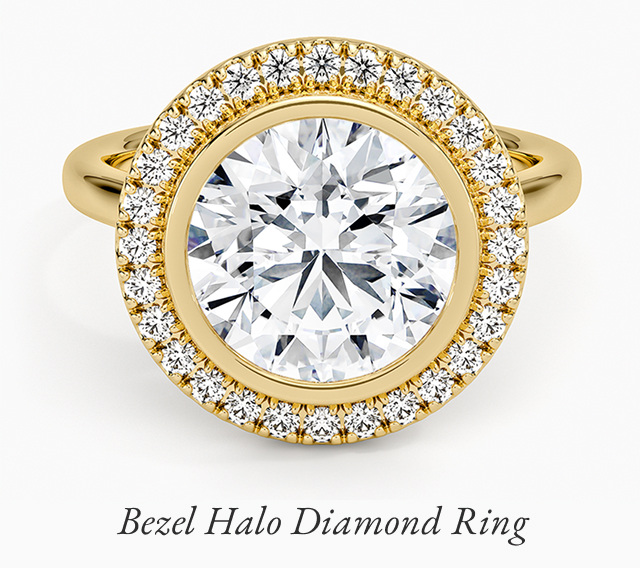 Bezel Halo Diamond Ring 