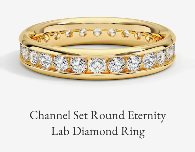 Channel Set Round Eternity Lab Diamond Ring