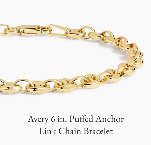 Avery 6 in. Puffed Anchor Link Chain Bracelet