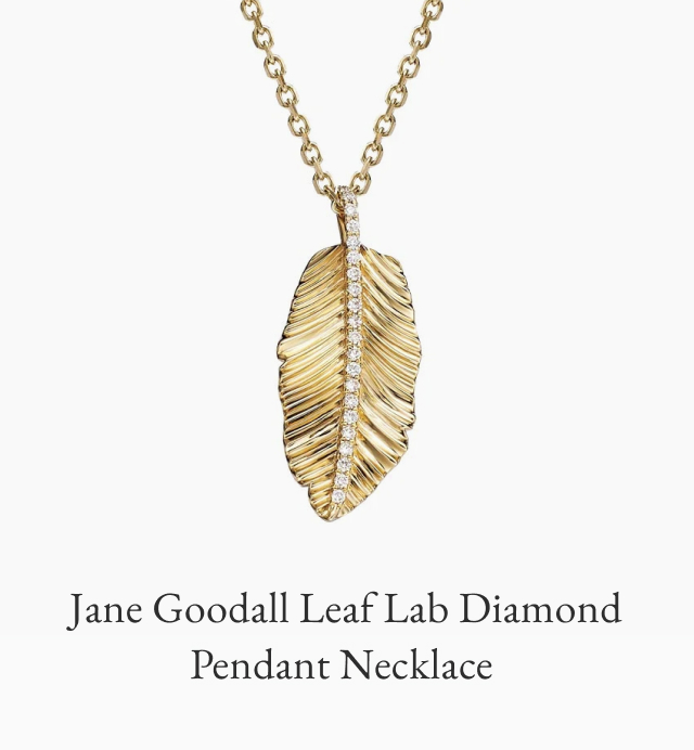 Jane Goodall Leaf Lab Diamond Pendant Necklace