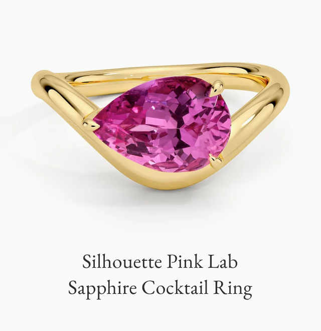 Silhouette Pink Lab Sapphire Cocktail Ring 