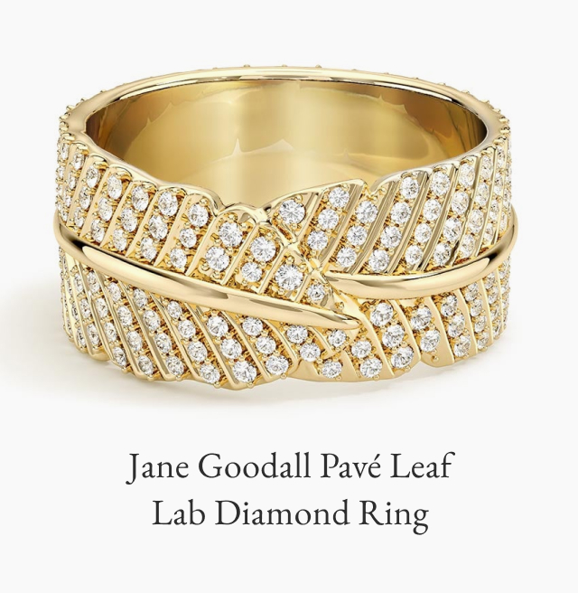 Jane Goodall Pavé Leaf Lab Diamond Ring