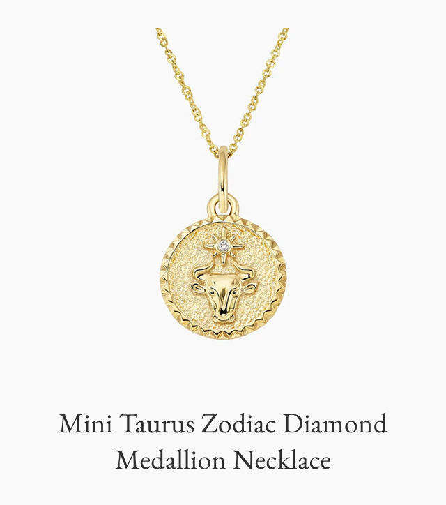 Mini Taurus Zodiac Diamond Medallion Necklace