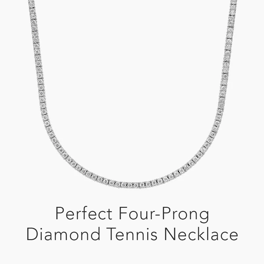 Perfect Four-Prong Diamond Tennis Necklace 