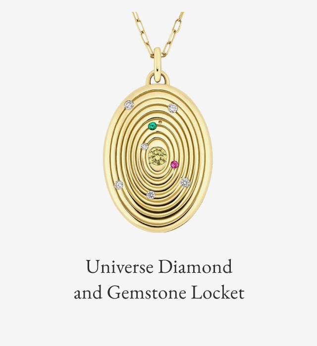 Engravable Universe Diamond and Gemstone Locket