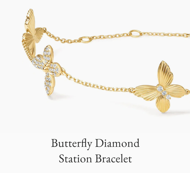 Butterfly Diamond Station Bracelet