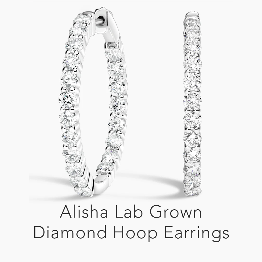Alisha Lab Grown Diamond Hoop Earrings 