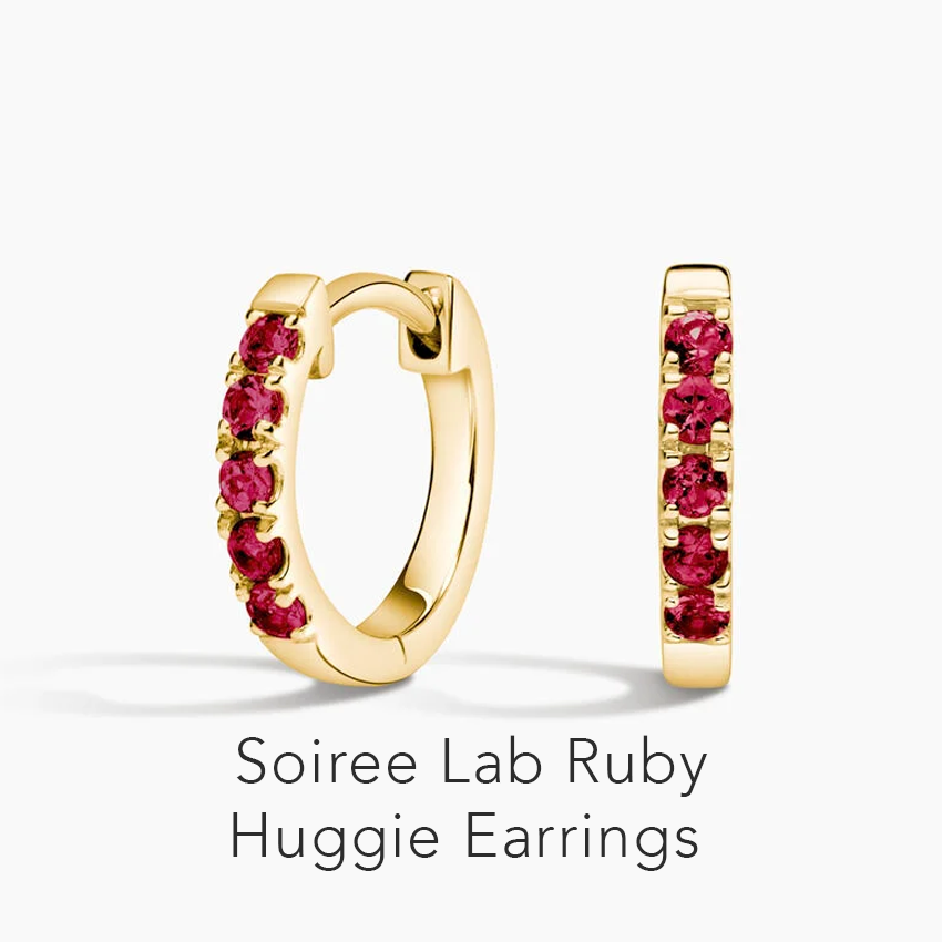 Soiree Lab Ruby Huggie Earrings