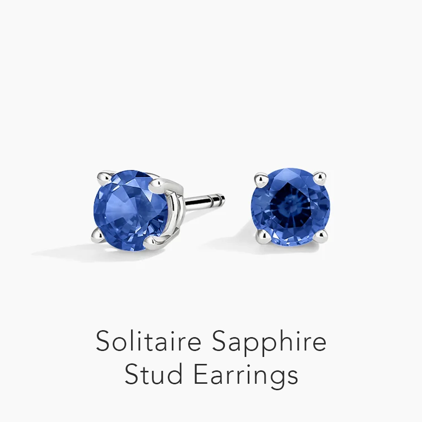 Solitaire Sapphire Stud Earrings