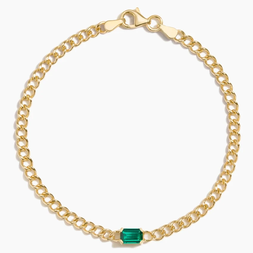 Kendall Lab Grown Emerald Chain Bracelet