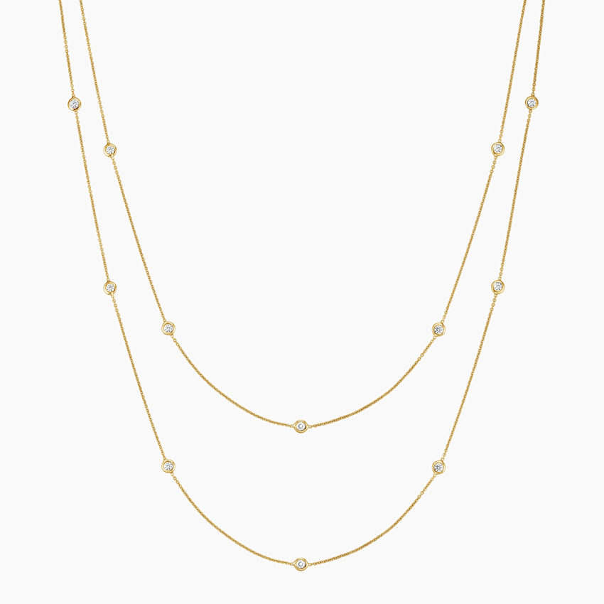 Bezel Strand 36 In. Diamond Necklace