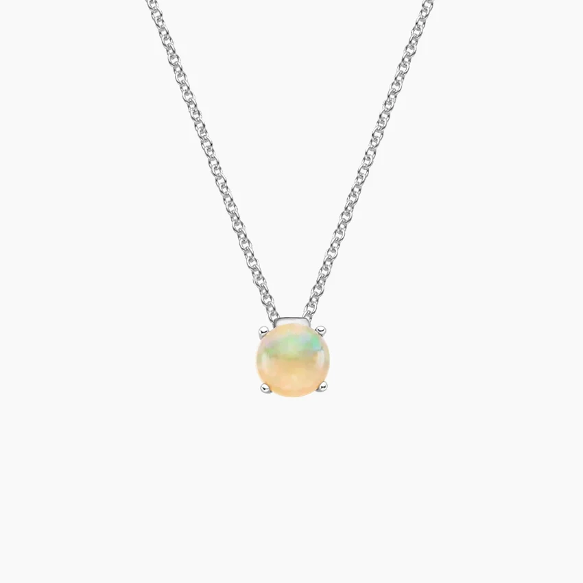 Floating Solitaire Opal Pendant