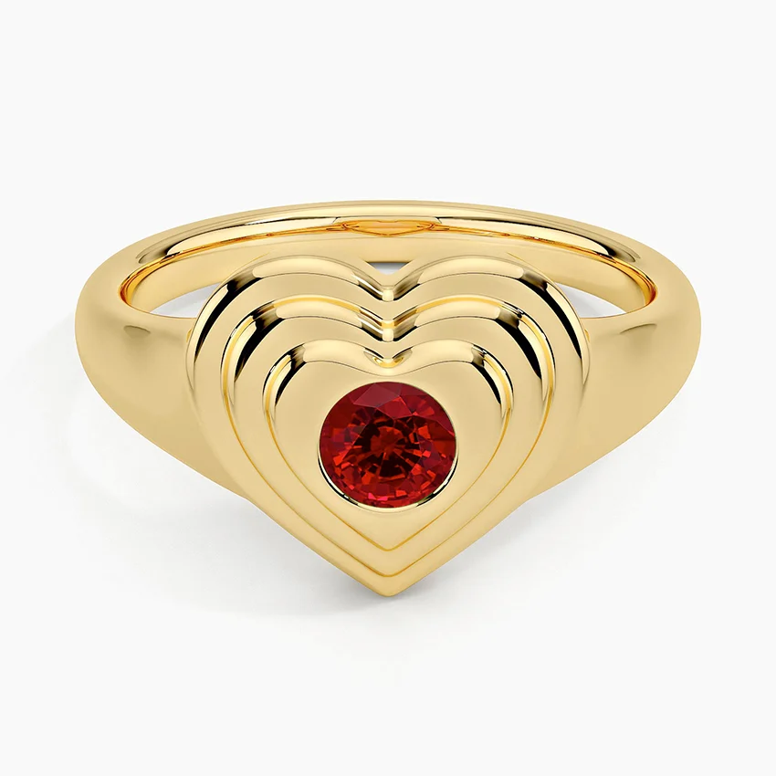 Lab Ruby Sweetheart Signet Ring