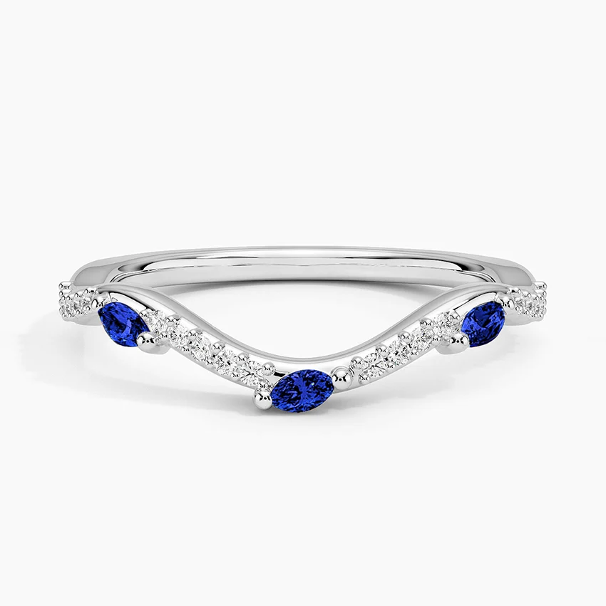 Luxe Willow Curved Sapphire and Diamond Ring