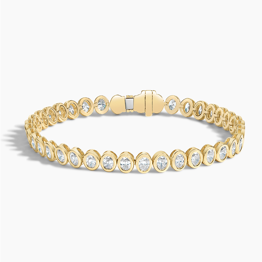 Oval Lab Diamond Bezel Tennis Bracelet