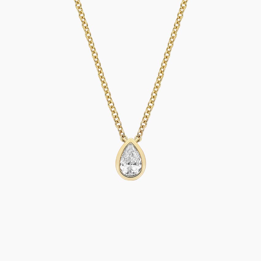 Pear Shaped Lab Diamond Bezel Solitaire Pendant