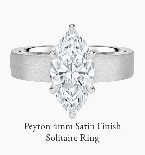Peyton 4mm Satin Finish Solitaire Ring