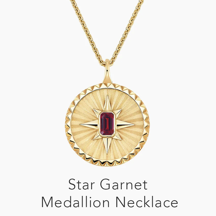 Star Garnet Medallion Necklace