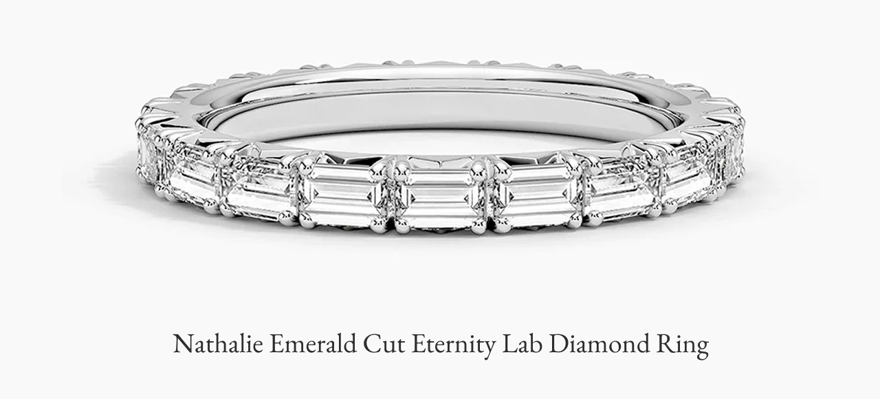 Nathalie Emerald Cut Eternity Lab Diamond Ring 