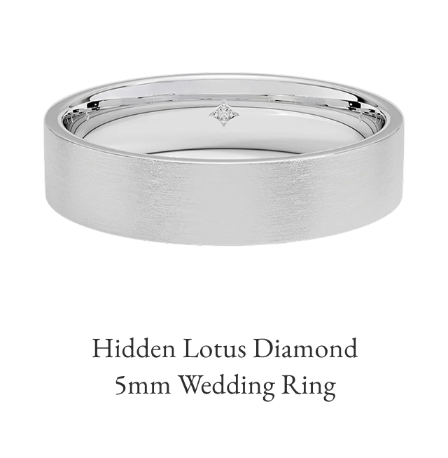 Hidden Lotus Diamond 5mm Wedding Ring 