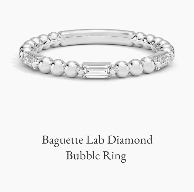 Baguette Lab Diamond Bubble Ring