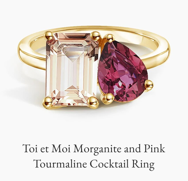 Toi et Moi Morganite and Pink Tourmaline Cocktail Ring