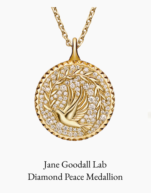Jane Goodall Lab Diamond Peace Medallion Necklace