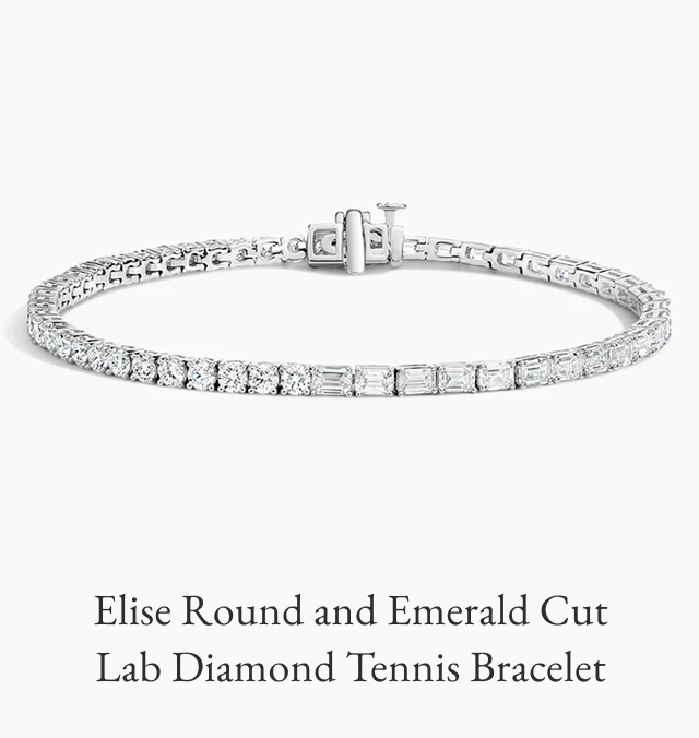 Elise Round and Emerald Cut Lab Diamond Tennis Bracelet