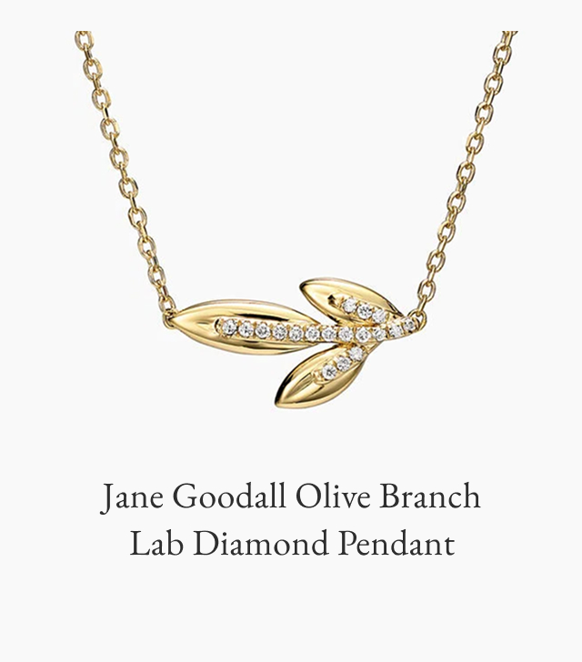 Jane Goodall Olive Branch Lab Diamond Pendant