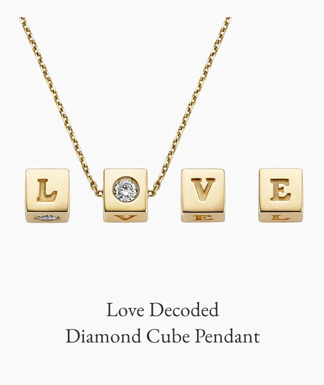 Love Decoded Diamond Cube Pendant