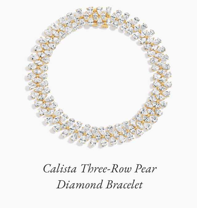 Calista Three-Row Pear Diamond Bracelet