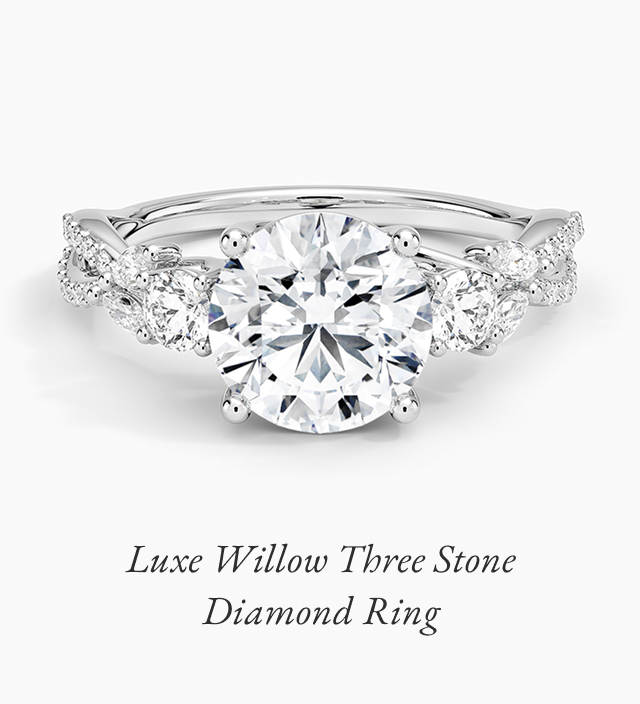 Luxe Willow Three Stone Diamond Ring 