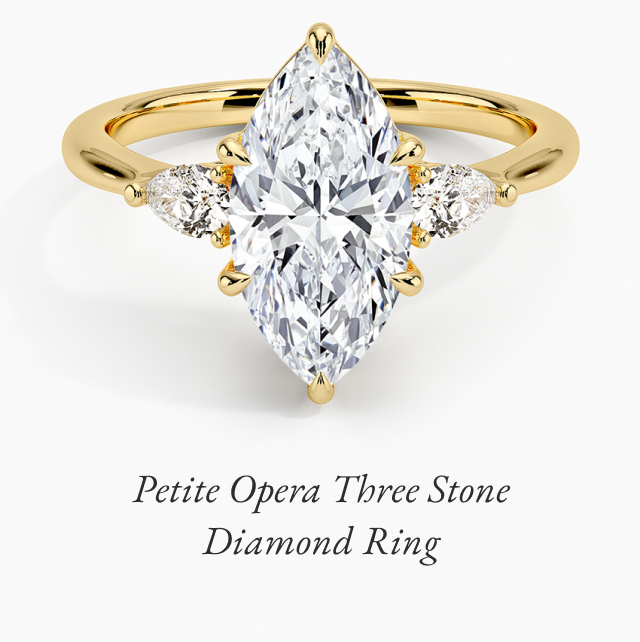 Petite Opera Three Stone Diamond Ring