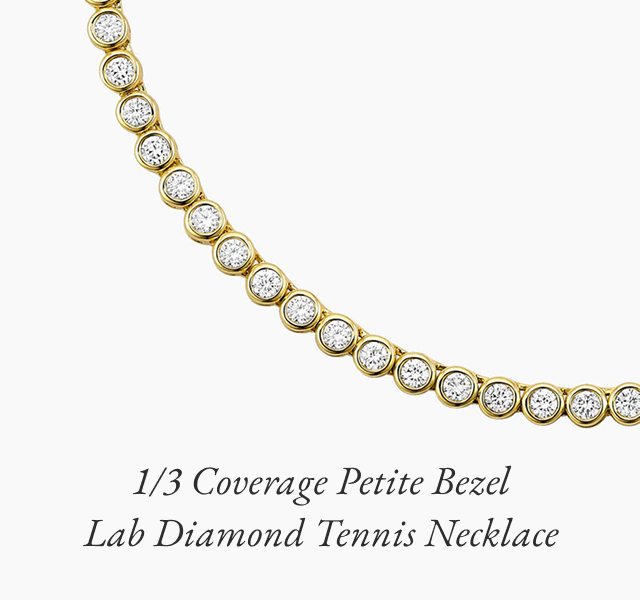 1/3 Coverage Petite Bezel Lab Diamond Tennis Necklace 
