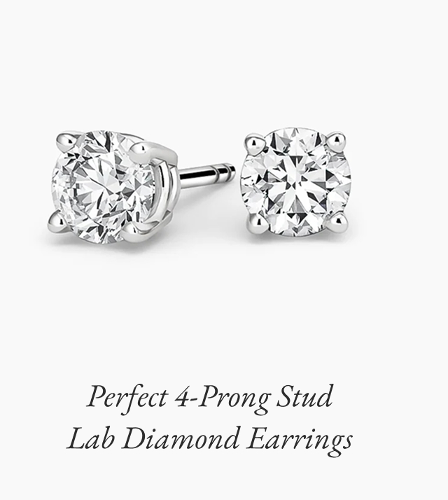 Perfect 4-Prong Lab Diamond Stud Earrings 