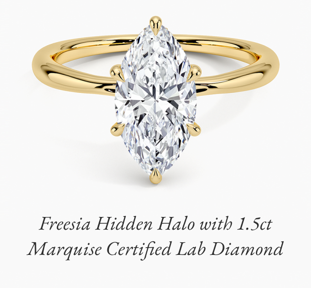 Freesia Hidden Halo with 1.5ct Marquise Certified Lab Diamond