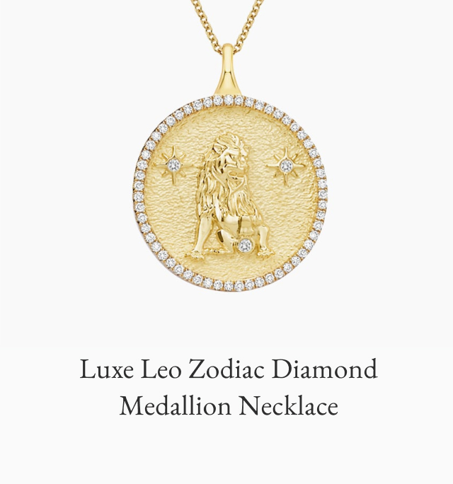 Luxe Leo Zodiac Diamond Medallion Necklace