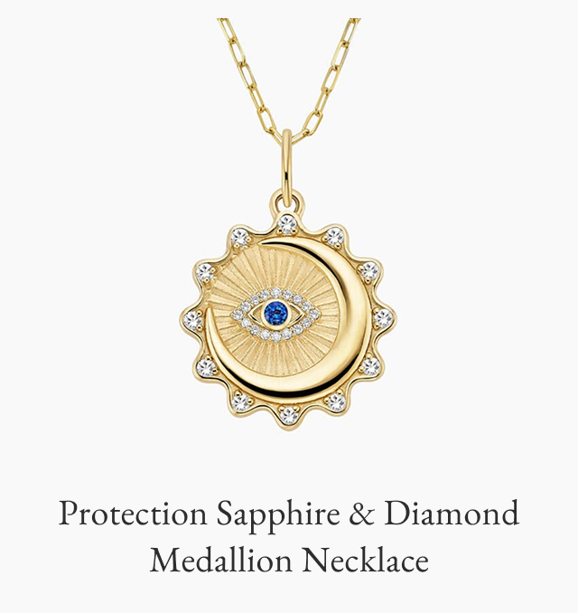 Protection Sapphire and Diamond Medallion Necklace
