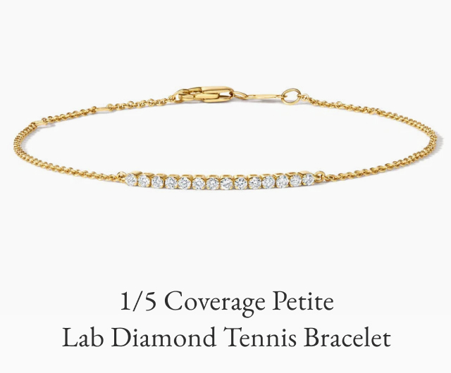 1/5 Coverage Petite Lab Diamond Tennis Bracelet
