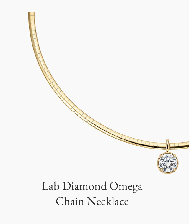 Lab Diamond Omega Chain Necklace 