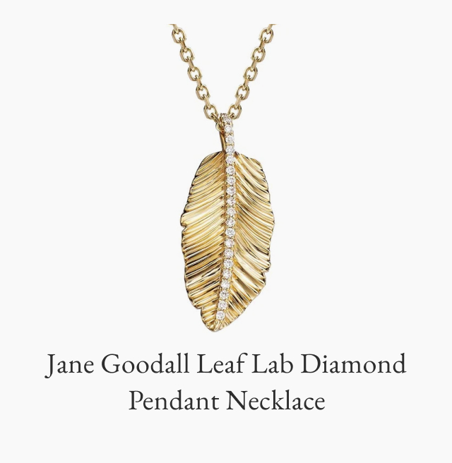 Jane Goodall Leaf Lab Diamond Pendant Necklace