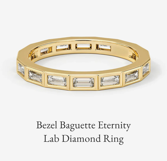 Bezel Baguette Eternity Lab Diamond Ring 