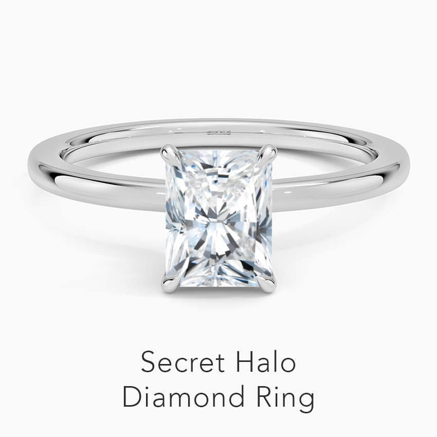 Secret Halo Diamond Engagement Ring