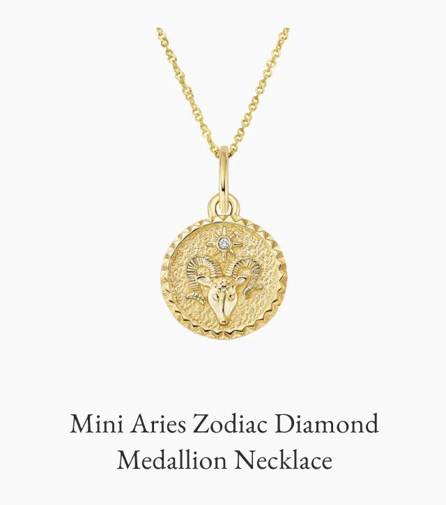 Mini Aries Zodiac Diamond Medallion