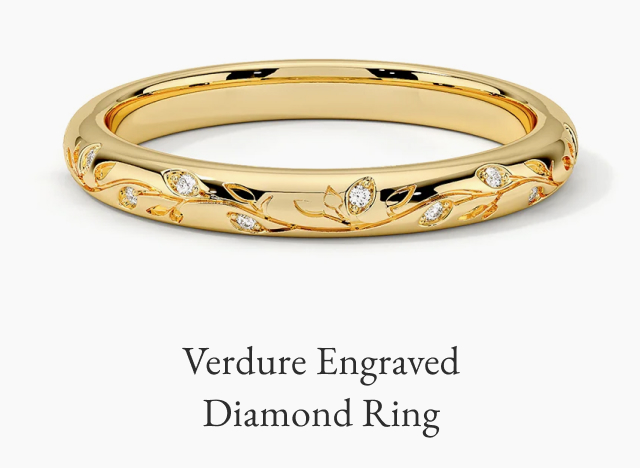 Verdure Engraved Diamond Ring