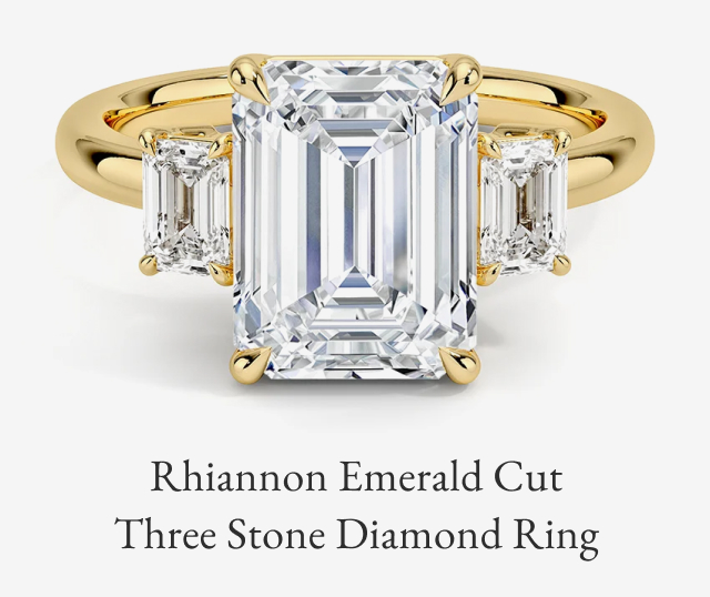 Rhiannon Emerald Cut Three Stone Diamond Ring