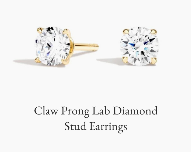 Claw Prong Lab Diamond Stud Earrings